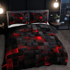 Abstract Grid Series Quilt Cover Digital Printing Bedding (Option: 1 Style-200X225CM threepiece set)