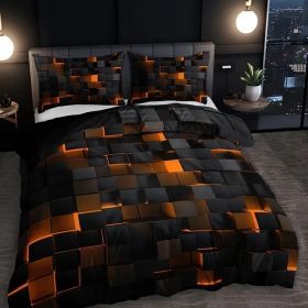 Abstract Grid Series Quilt Cover Digital Printing Bedding (Option: 4 Style-180 X210 Three Pieces)