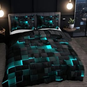 Abstract Grid Series Quilt Cover Digital Printing Bedding (Option: 3 Style-180 X210 Three Pieces)